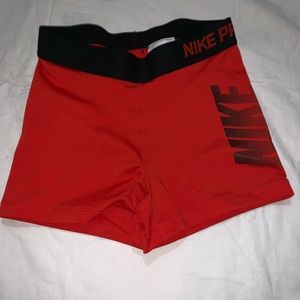 Red Nike Pro Shorts